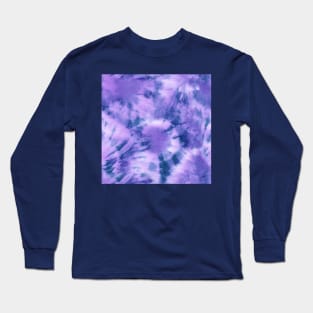 Purple and Navy Pastel Tie-Dye Long Sleeve T-Shirt